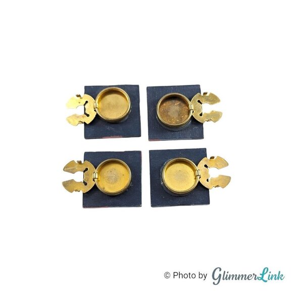 Vintage Square Wooden Rustic Country Cottagecore Style Button Covers - Picture 5 of 8